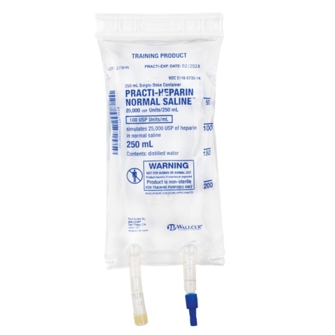 Practiヘパリン加生理食塩液 250mL IVバッグ